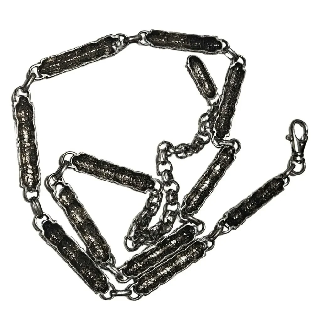 Silver Metal Weave Design Chain Links Belly Chain Heavyweight Belt Silver Tone